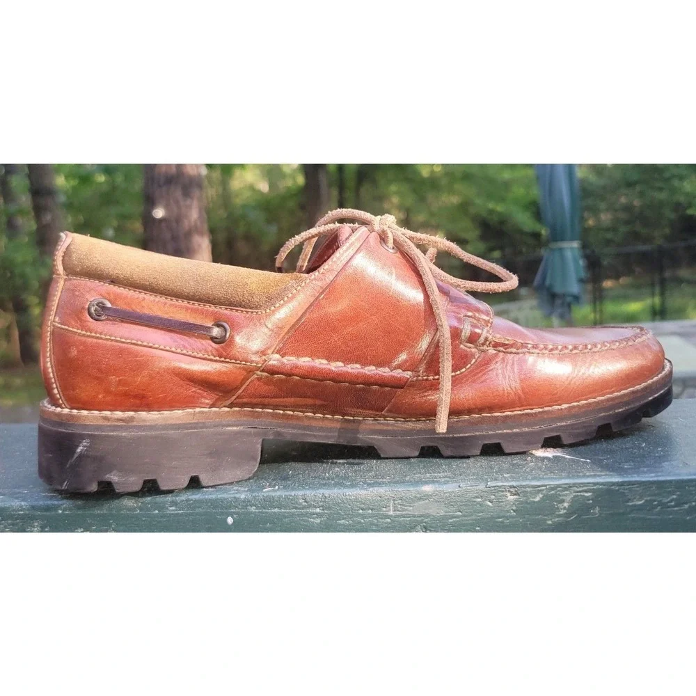 Cole Haan Mens Casual Leather Boat Shoe w Rugged Sole Rubber Grip sz 11 Gorpcore